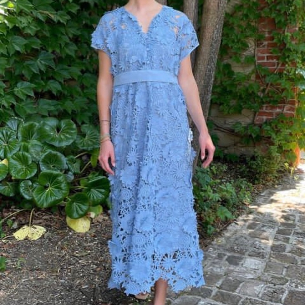 Abbey Glass Vera Caftan gown, hydrangea